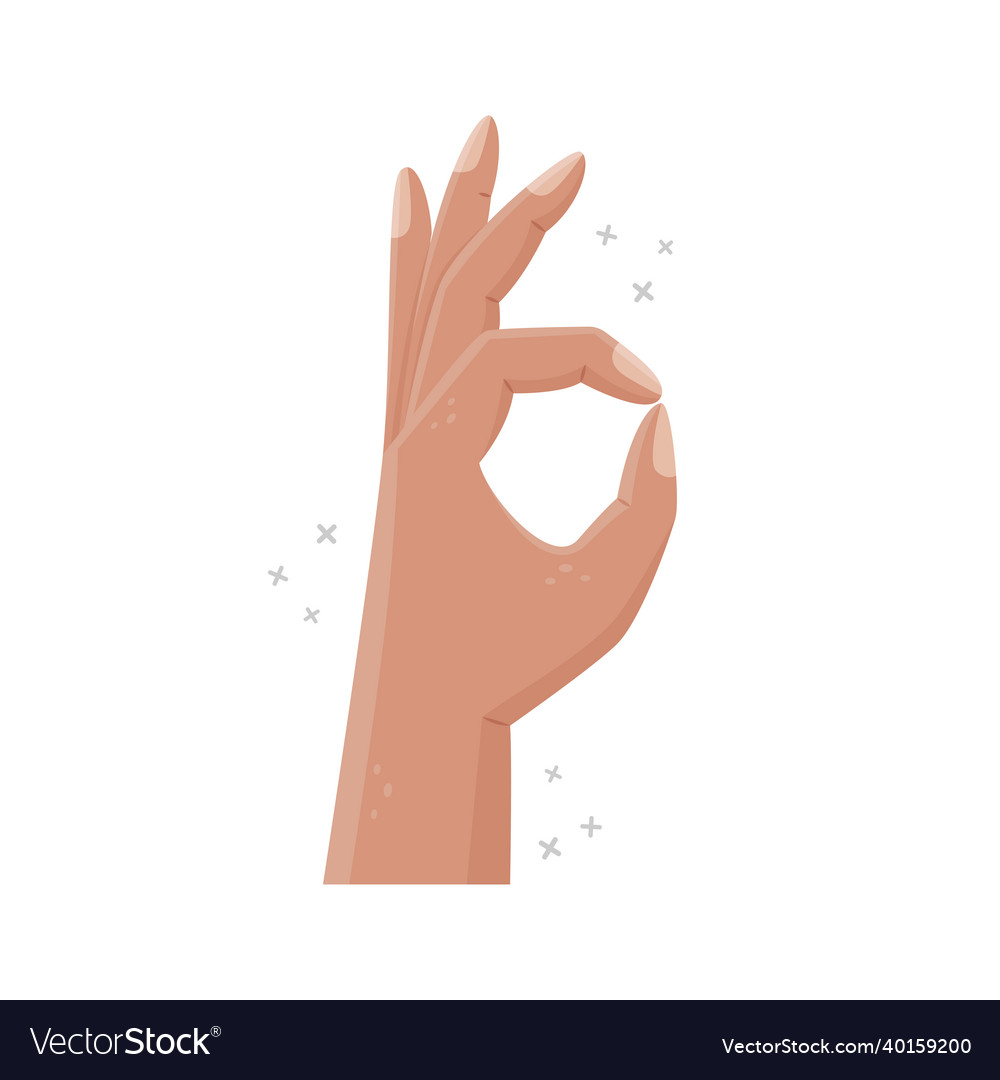 A hand gesture - ok approx flat style woman