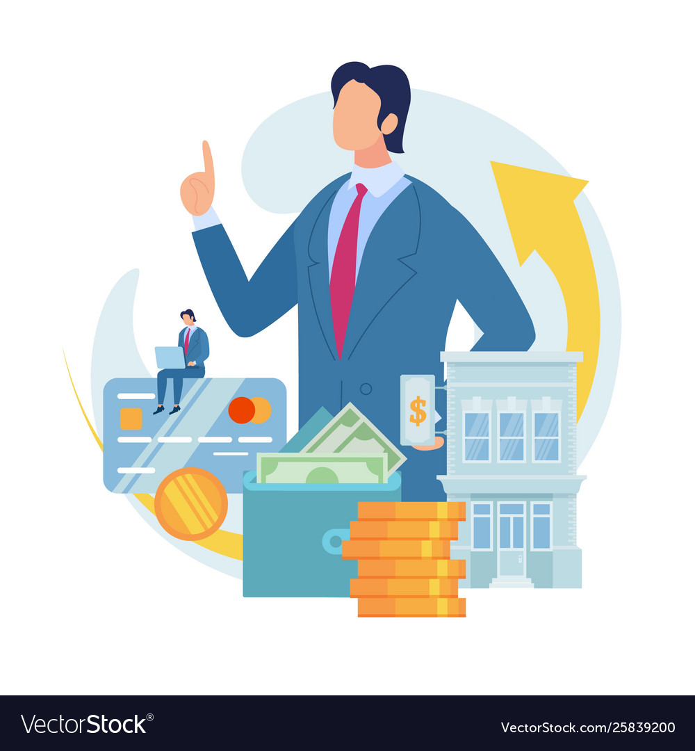 Bank loan for small business flat concept Vector Image