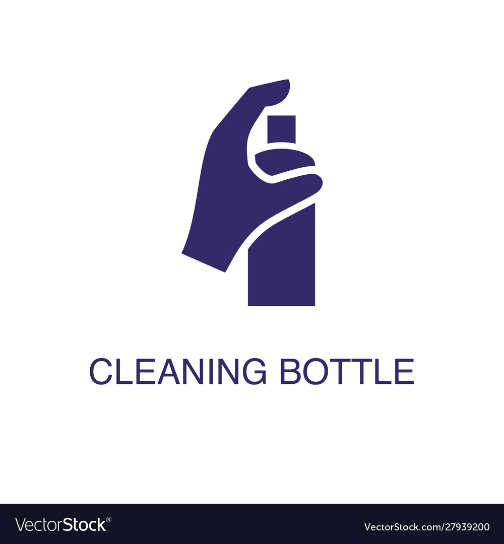Cleaning bottle element in flat simple style