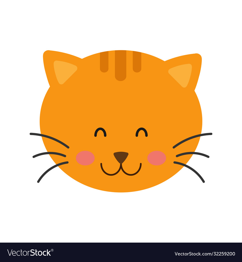 Cat Vector Icon Pet Animal Sign Cartoon Funny Background Vector