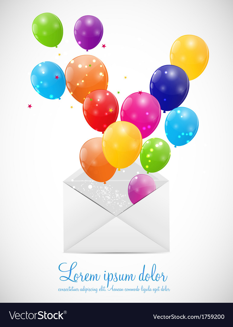 Envelope with balloons