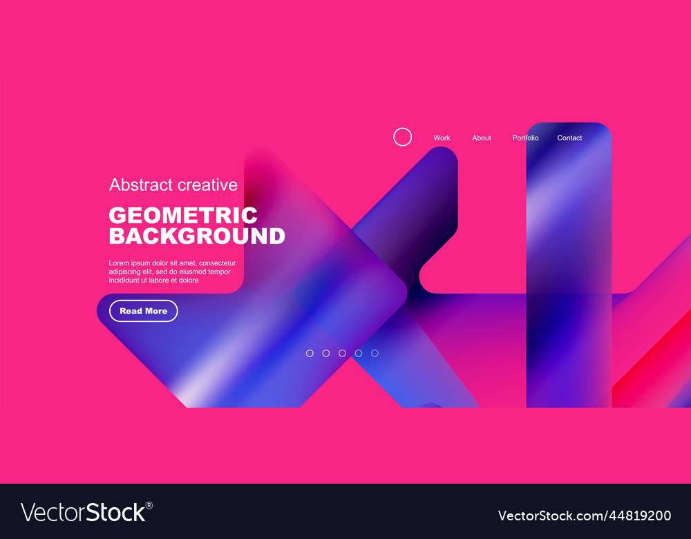 Fluid gradient triangles landing page background vector image Fluid gradient triangles landing page background