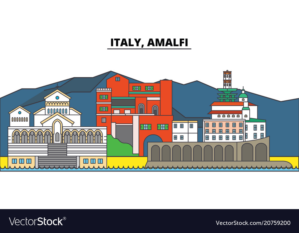 Italy amalfi city skyline architecture