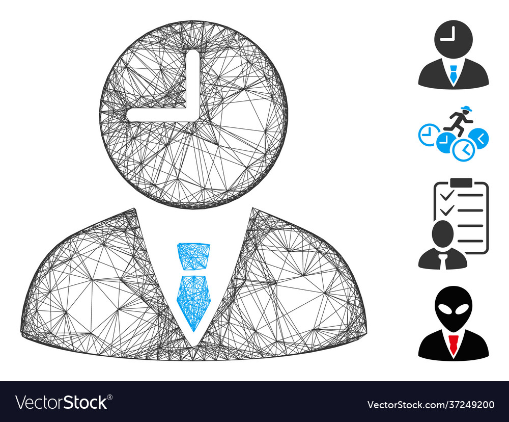 Linear time manager mesh vector image Linear time manager mesh