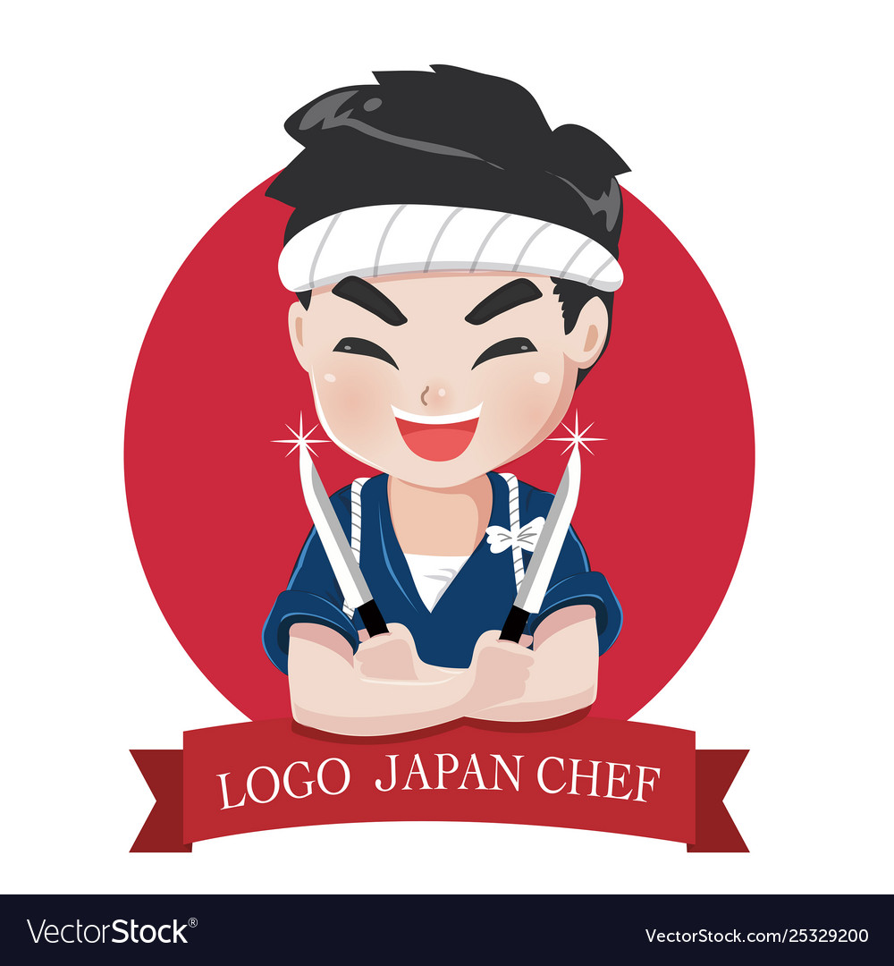 Logo chef japan vector image on VectorStock.