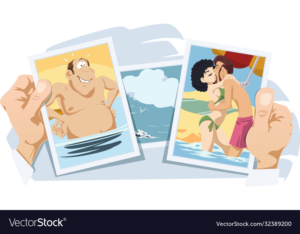 Loving Paar am Strand lustige Menschen vector image Loving Paar am Strand lustige Menschen