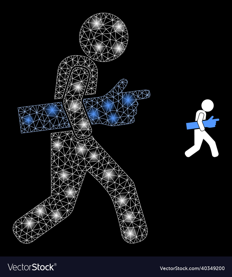 Mesh web index finger courier with glowing Vector Image Mesh web index finger courier with glowing