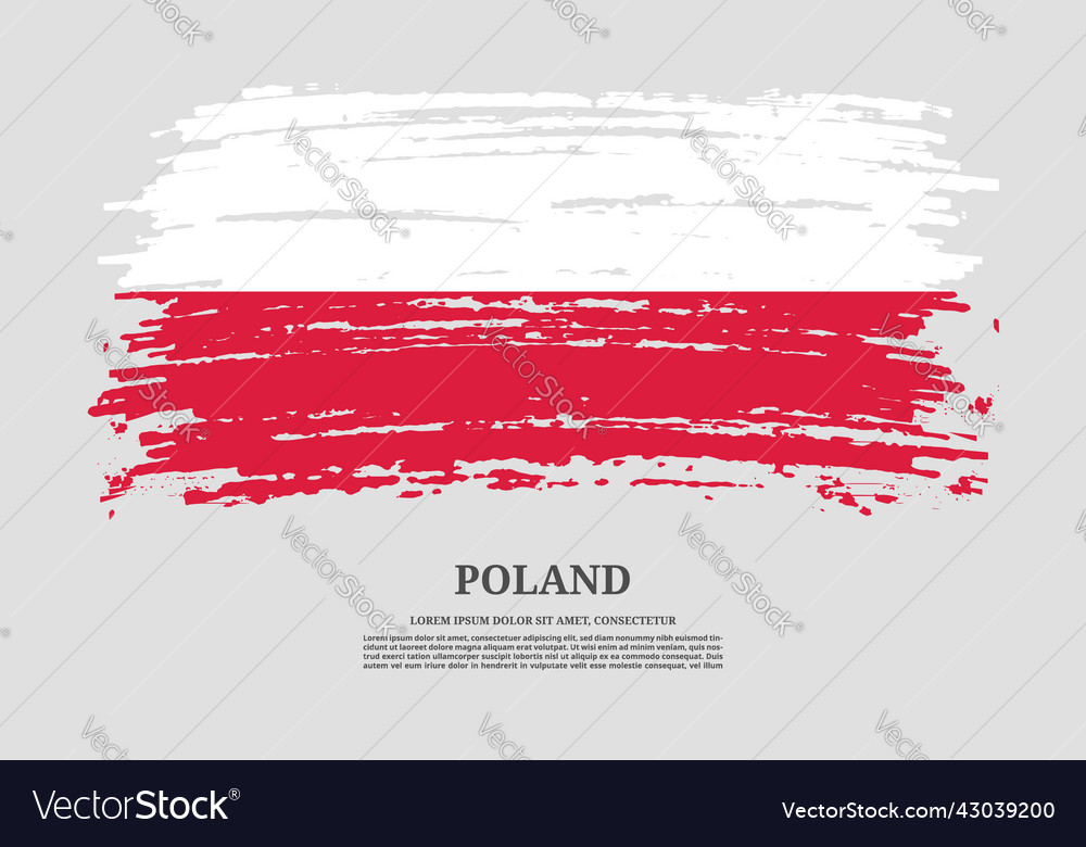 Polen Flagge mit Pinselstricheffekt