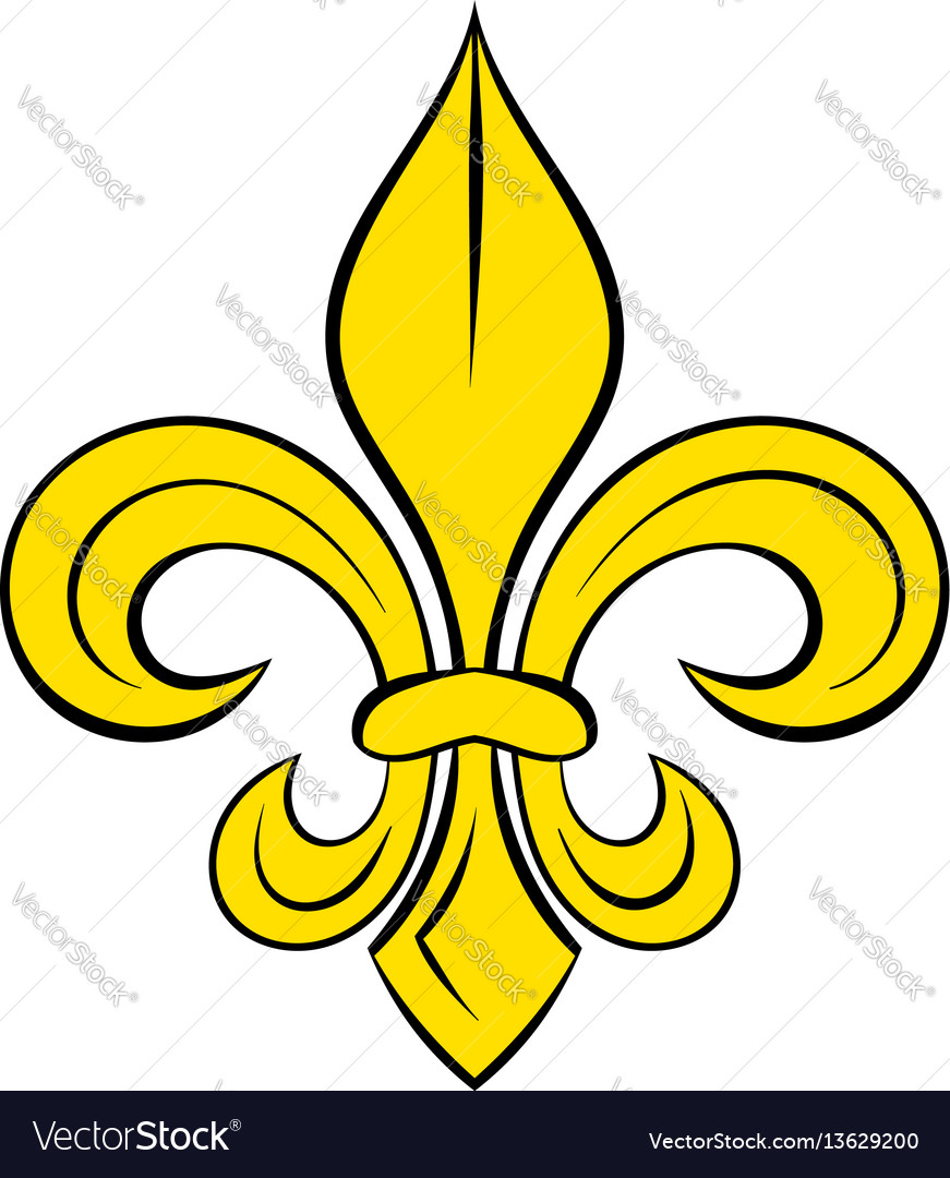 Royal French Lily Icon Cartoon Royalty Free Vector Image