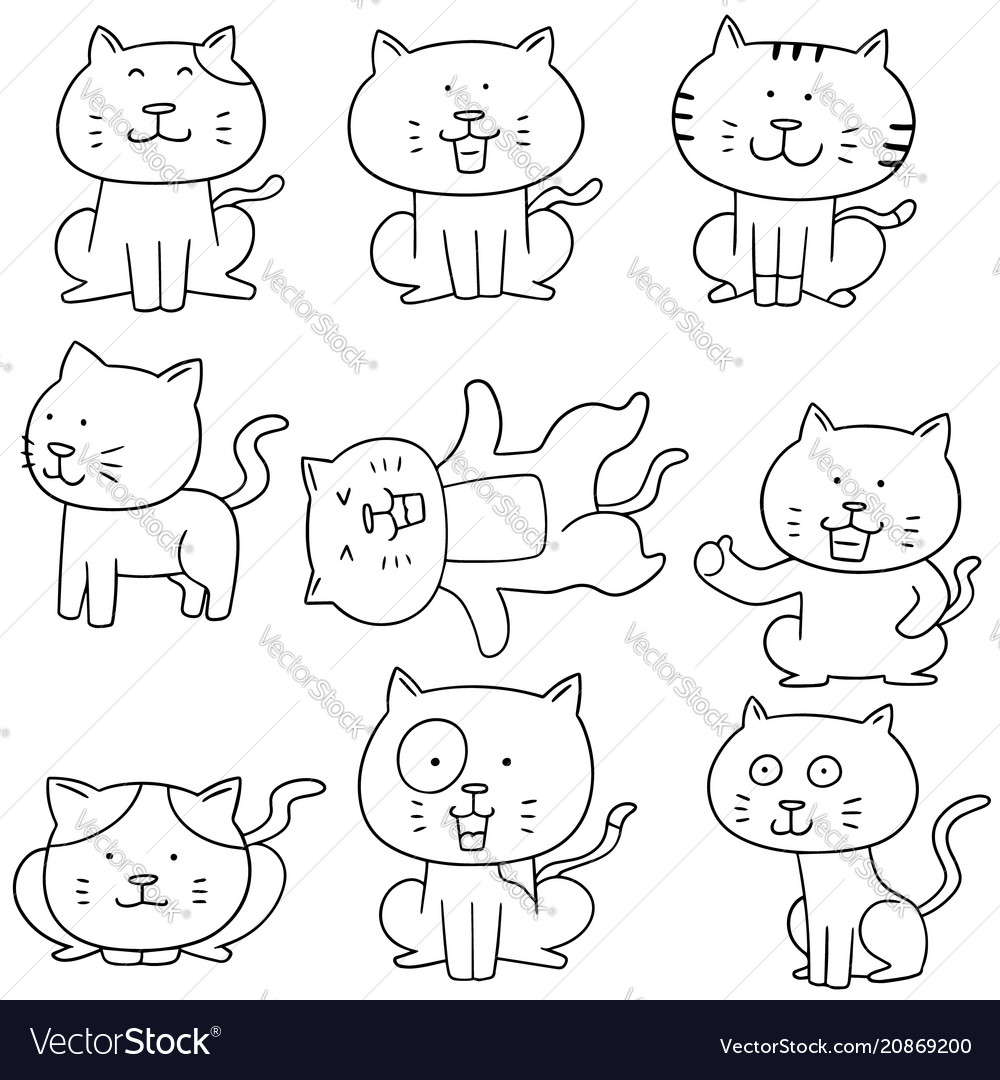 Set of cats Royalty Free Vector Image - VectorStock