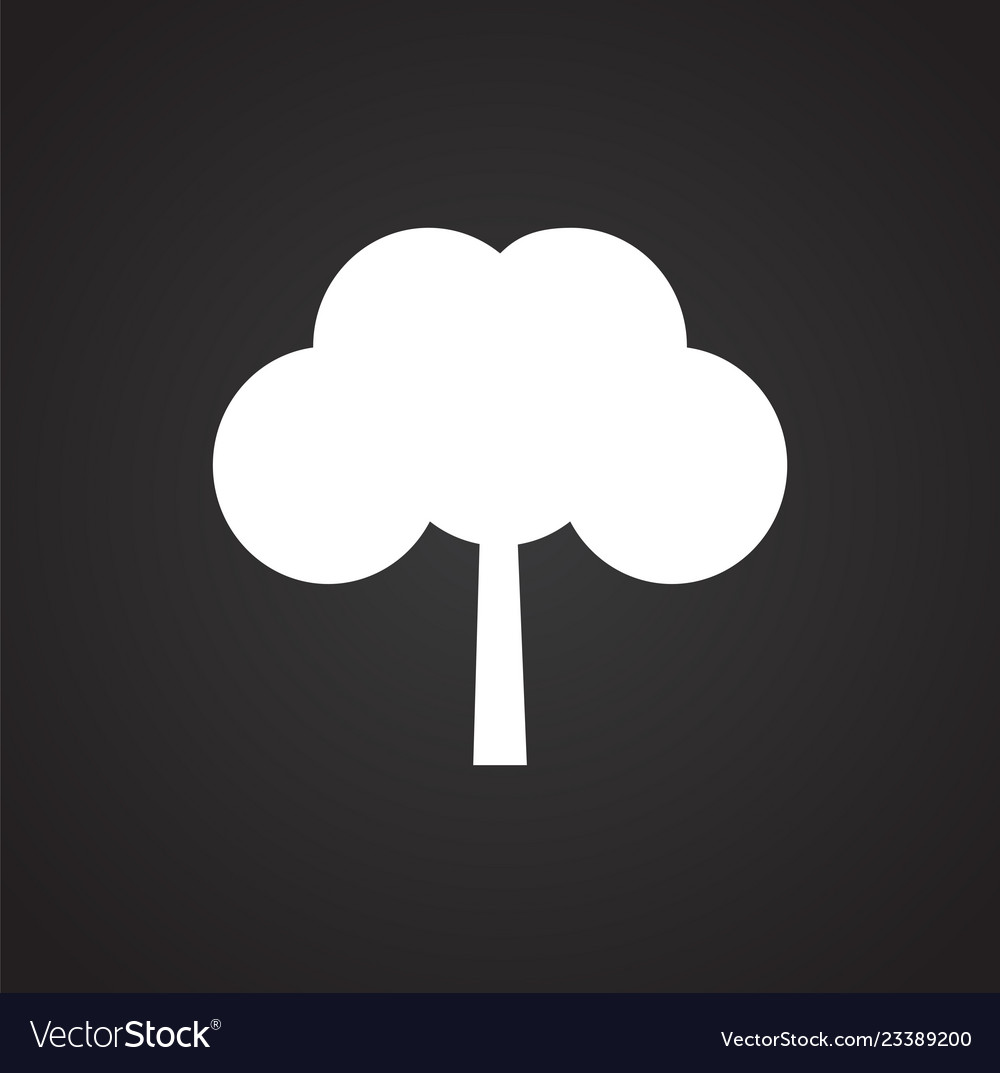 Tree icon on black background for graphic and web vector image Tree icon on black background for graphic and web