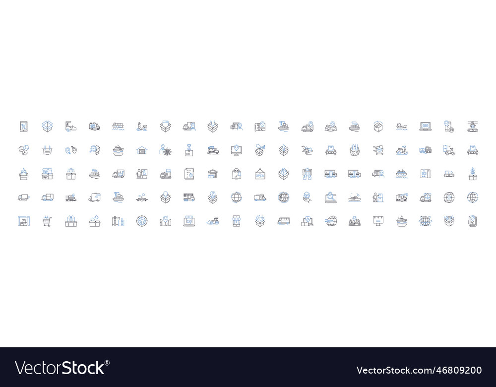 Value stream line icons collection efficiency