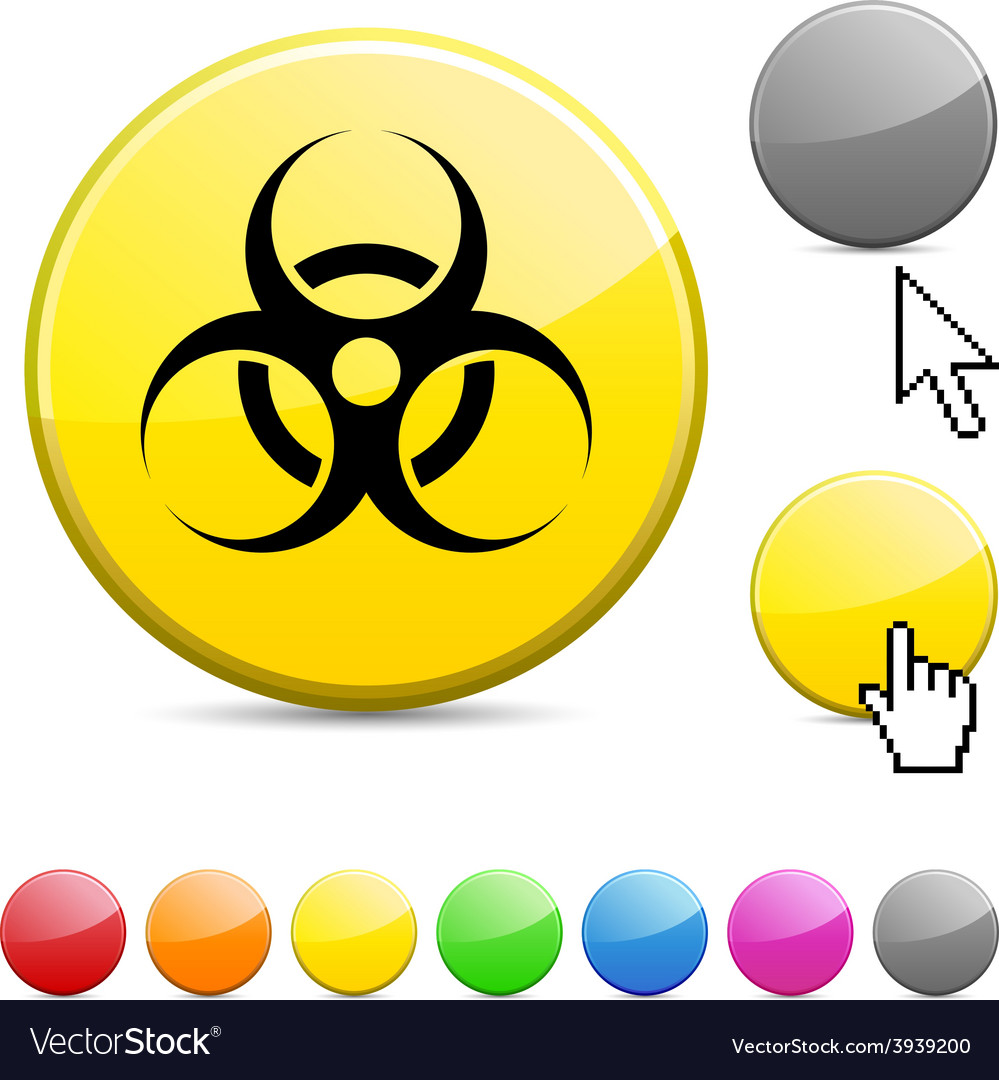Virus glossy button Royalty Free Vector Image - VectorStock