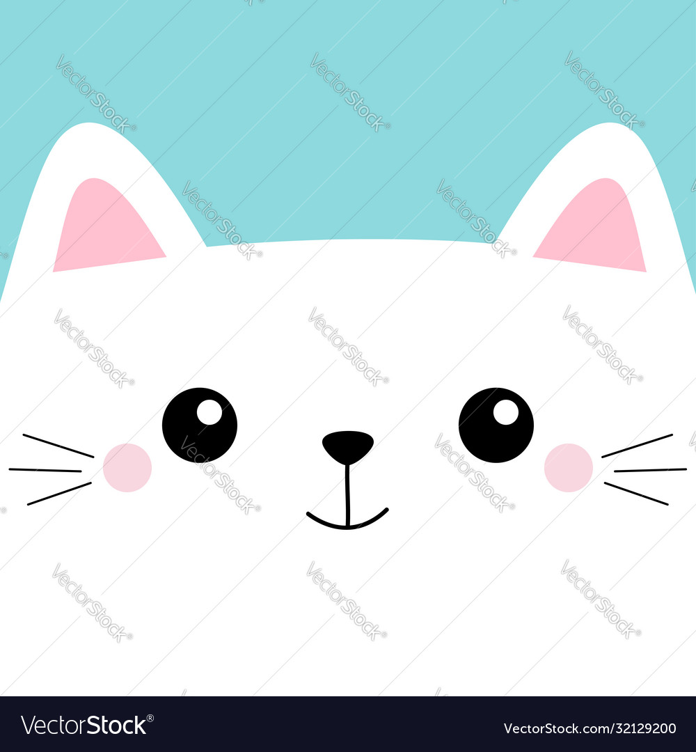 Premium Vector  Cat face icon white kitten profile avatar