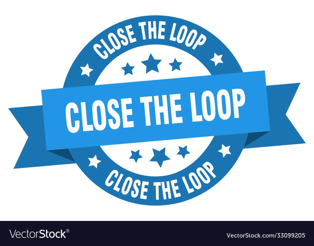Close loop round ribbon isolated label