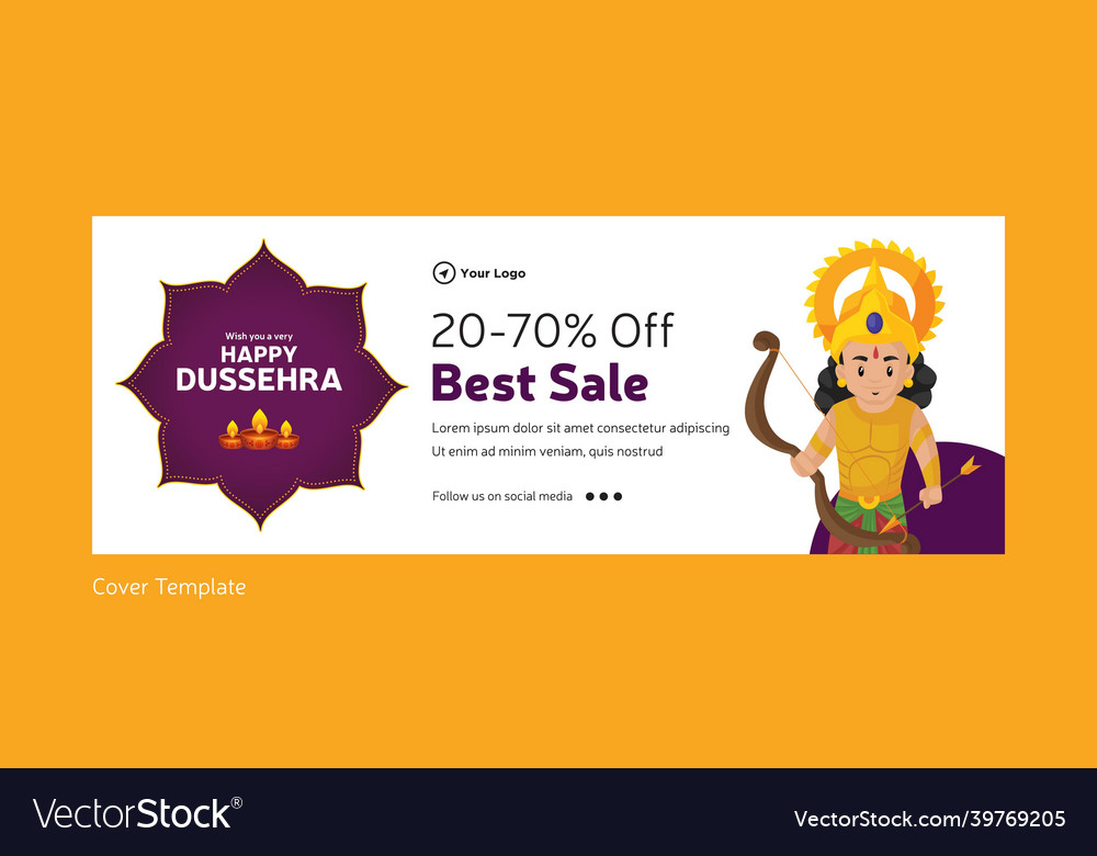 Cover page of happy dussehra best vector image Cover page of happy dussehra best
