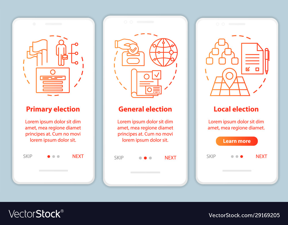 Wahlen auf dem mobilen App-Seitenbildschirm