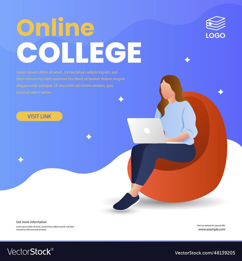 Gradient online college posts Royalty Free Vector Image