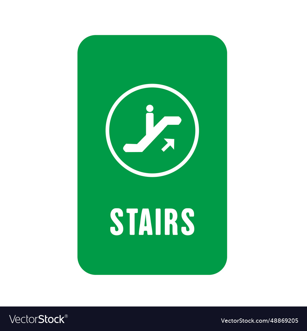 Green stairs service tag