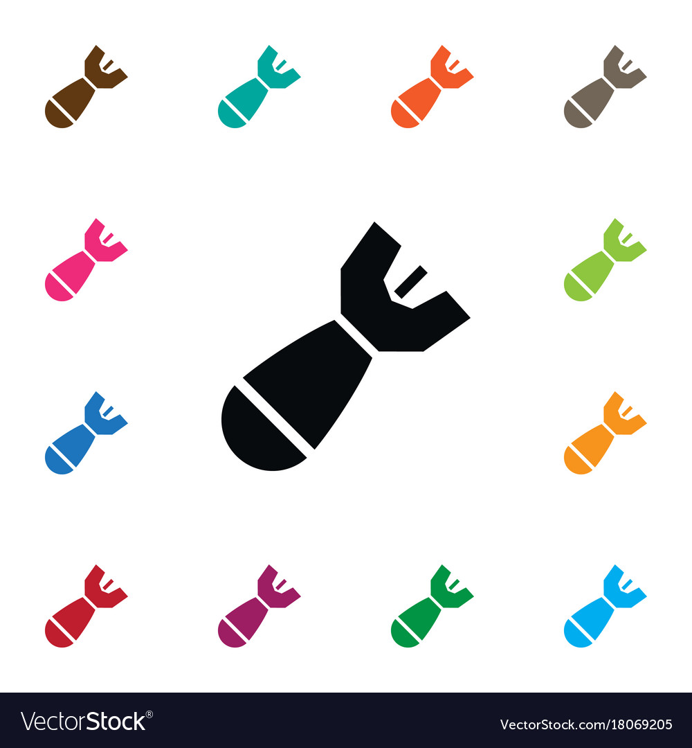 Isolated rocket icon missile element can