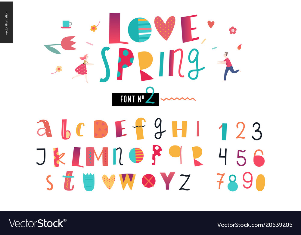 Kids flat alphabet set