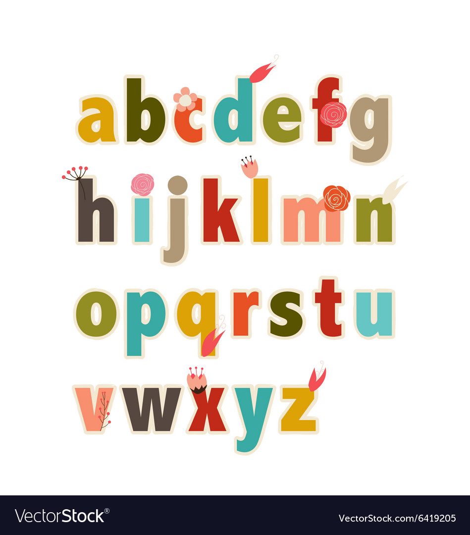 Letters with flowers alphabet