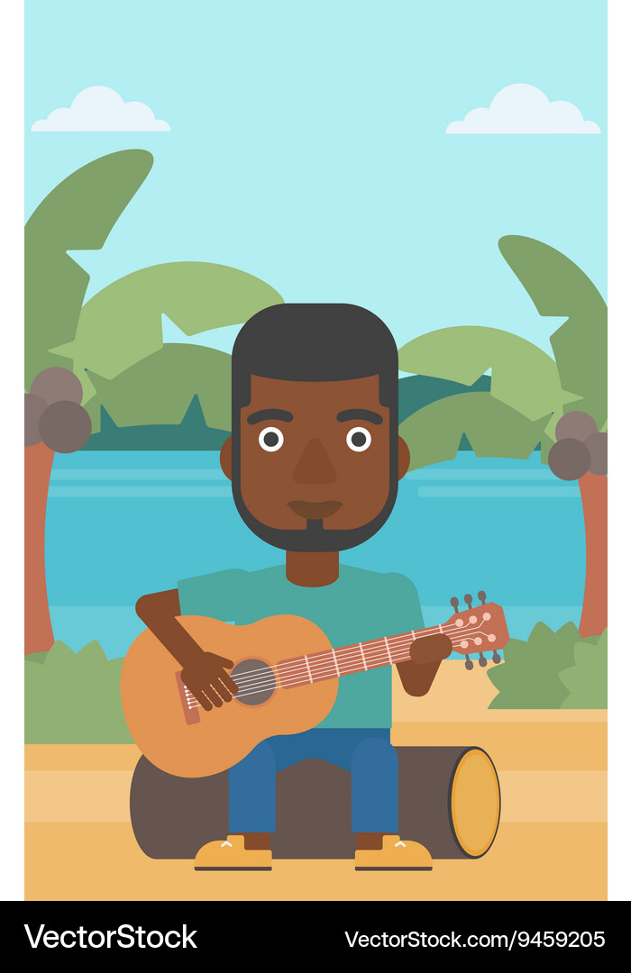 Man playing guitar Royalty Free Vector Image - VectorStock