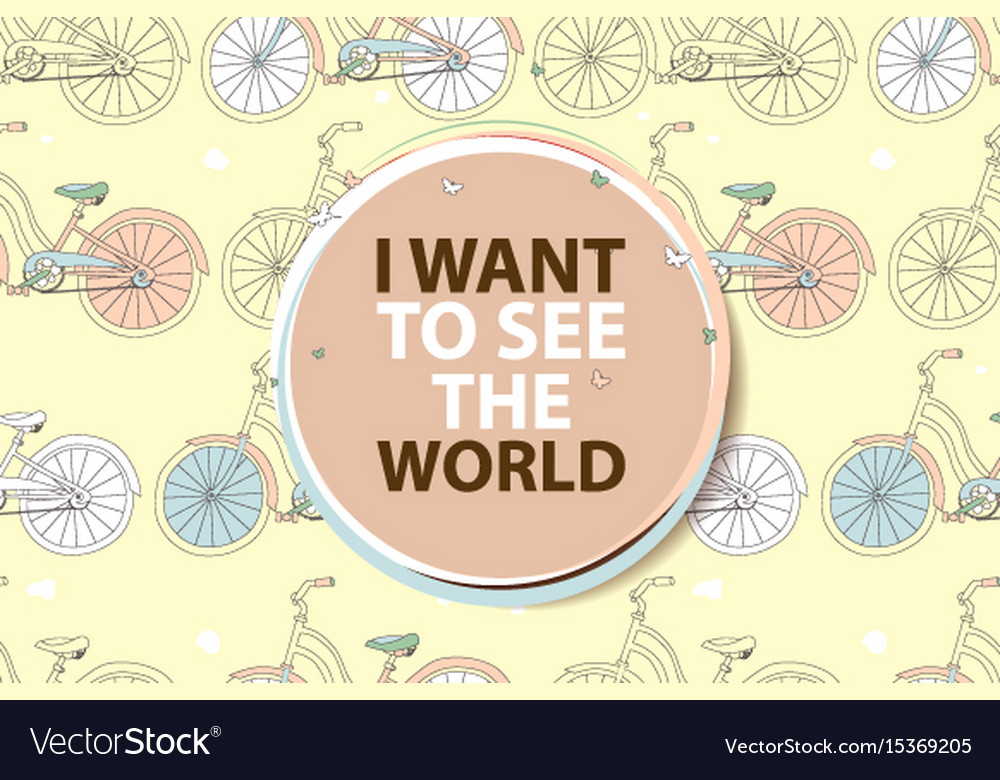 Motivational travel poster with bike
