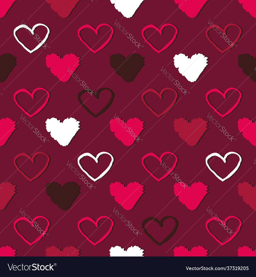 Seamless pattern with hearts abstract background vector image Seamless pattern with hearts abstract background