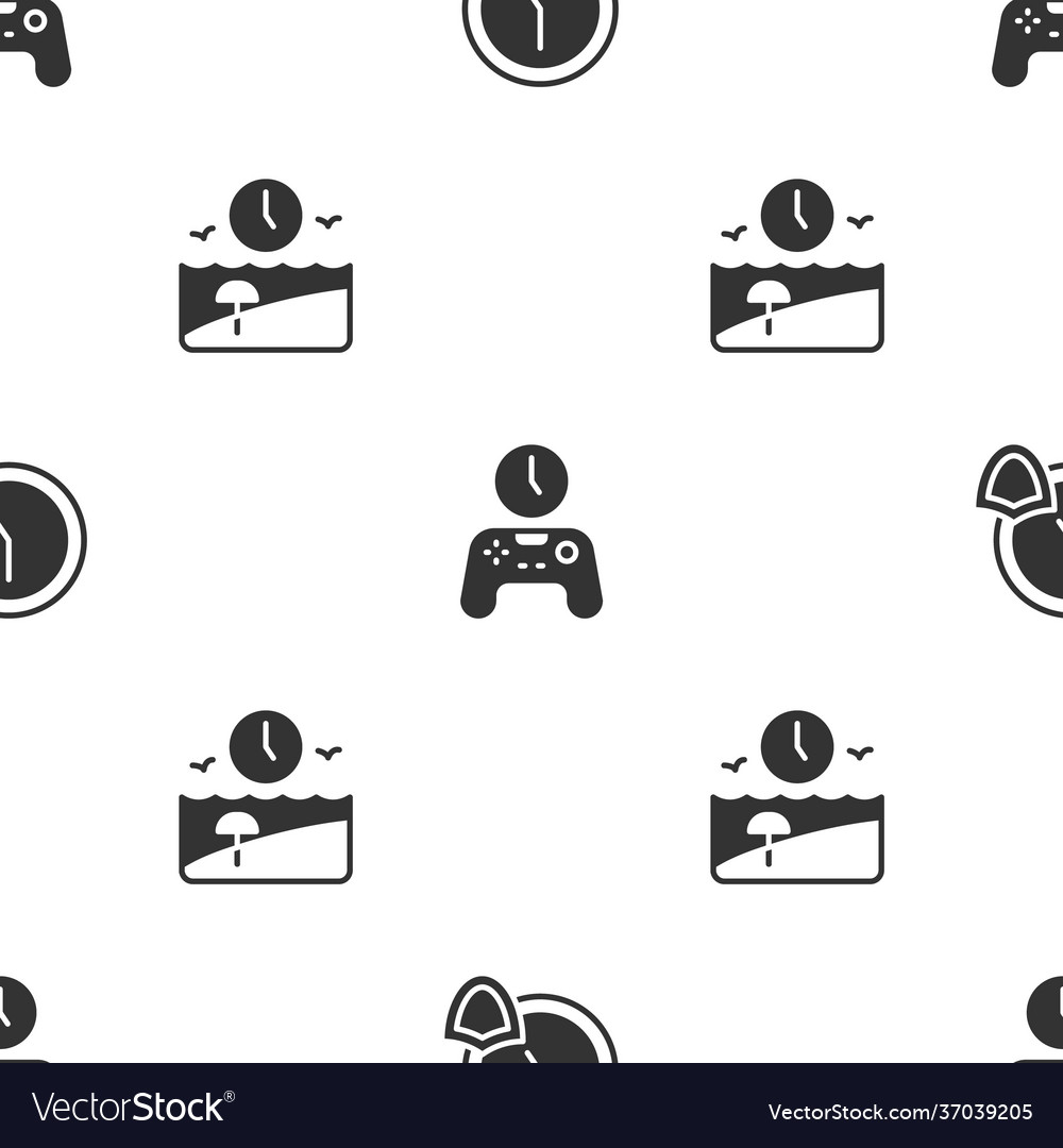 Set clock with shield gamepad time vector image Set clock with shield gamepad time
