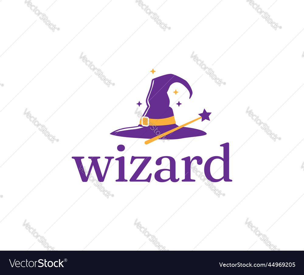 Simple clean wizard logo design template