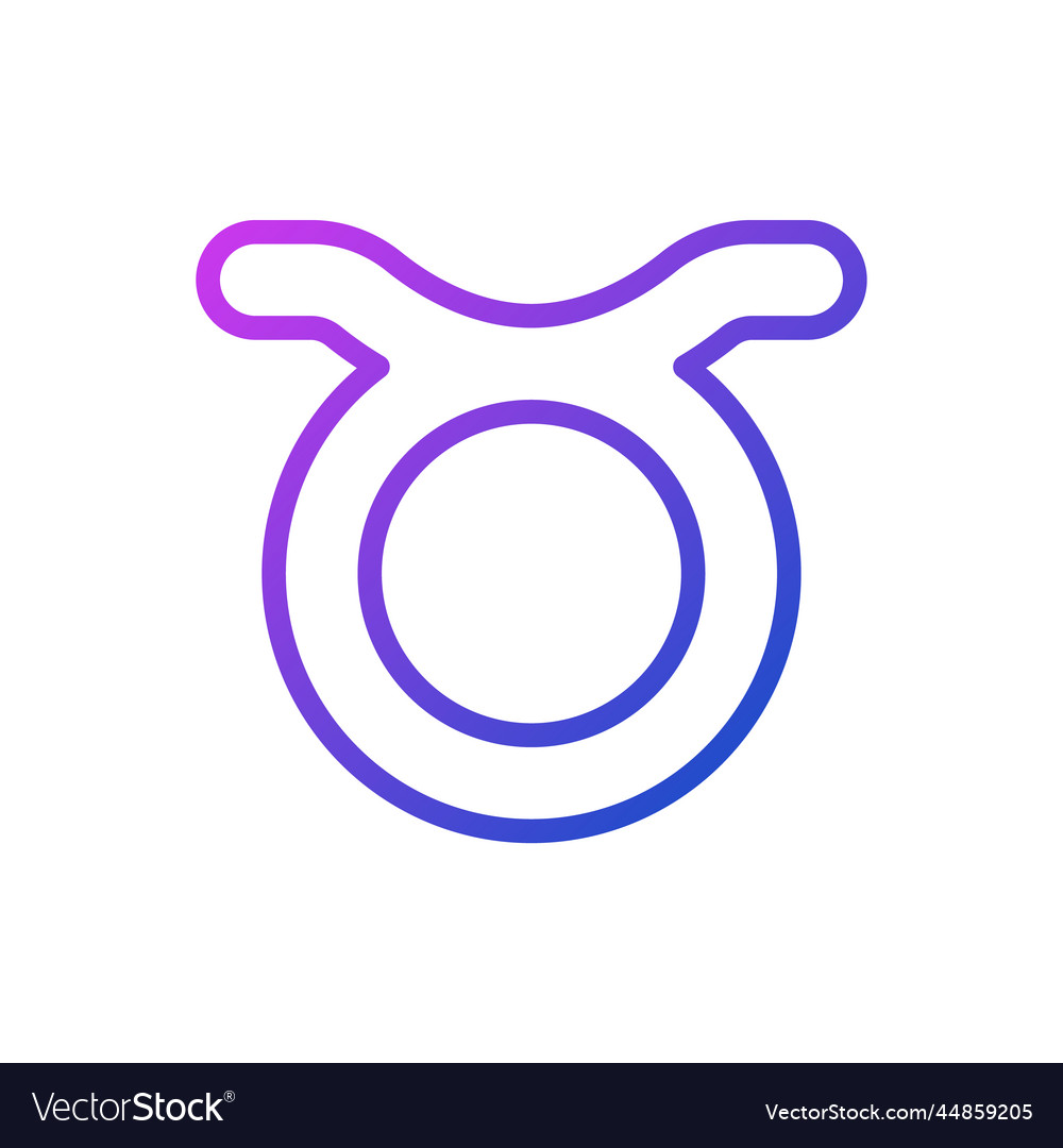 Taurus pixel perfect gradient linear icon vector image Taurus pixel perfect gradient linear icon