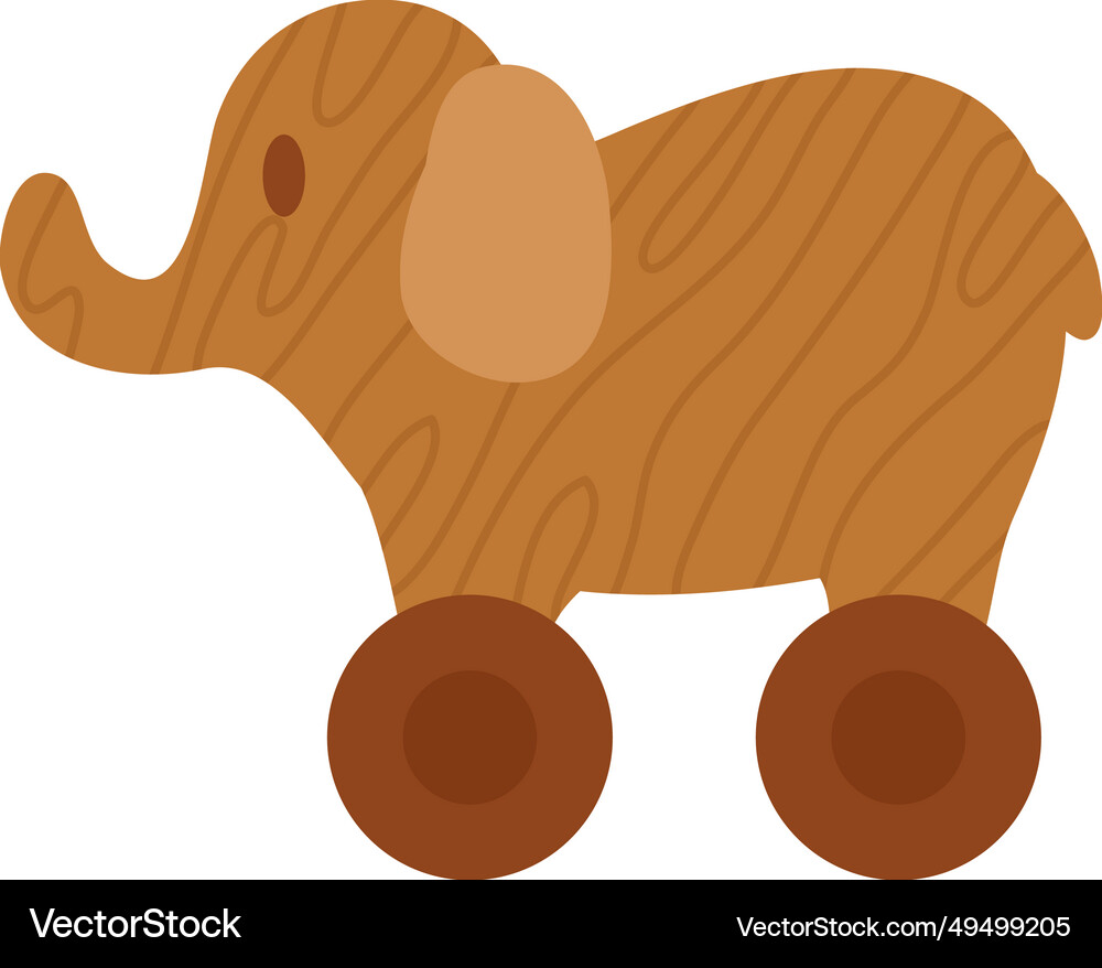 Wooden toy elephant Royalty Free Vector Image VectorStock