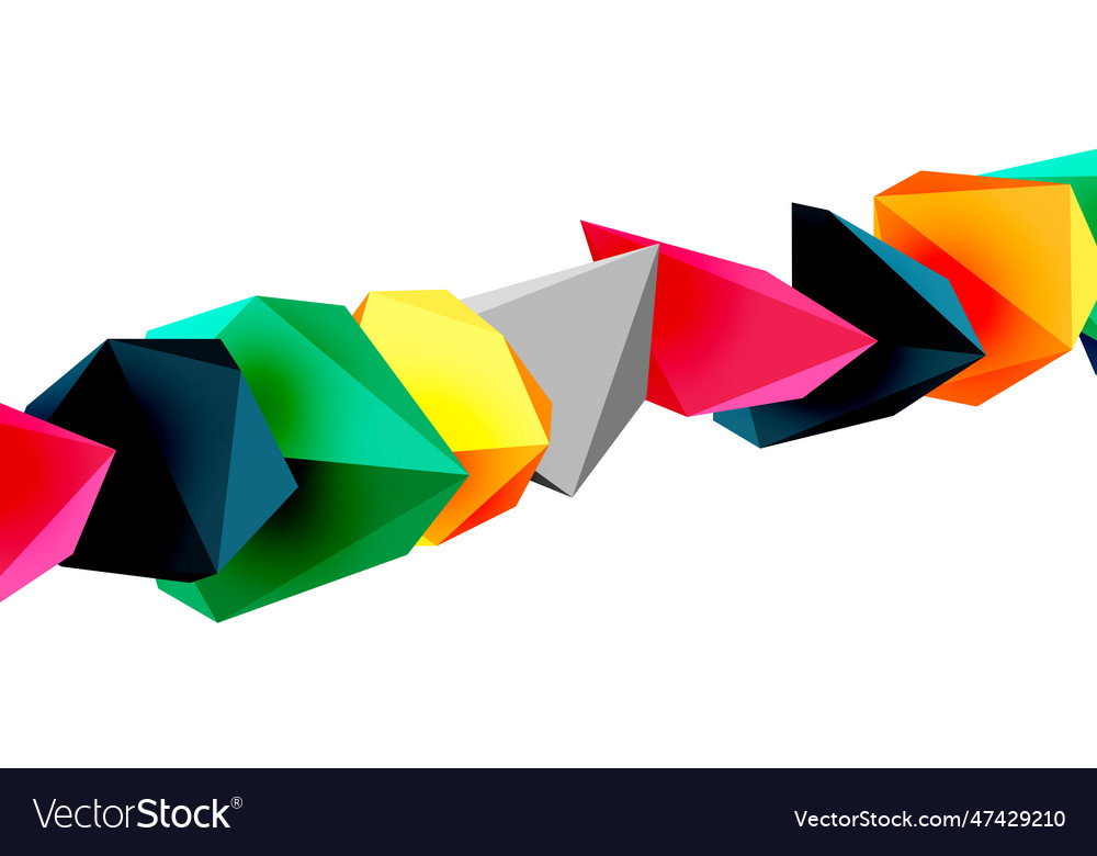 3d low poly triangle design elements vector image 3d low poly triangle design elements