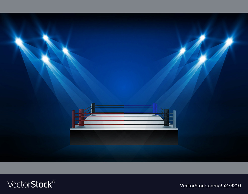 Boxing ring arena and spotlight floodlights design