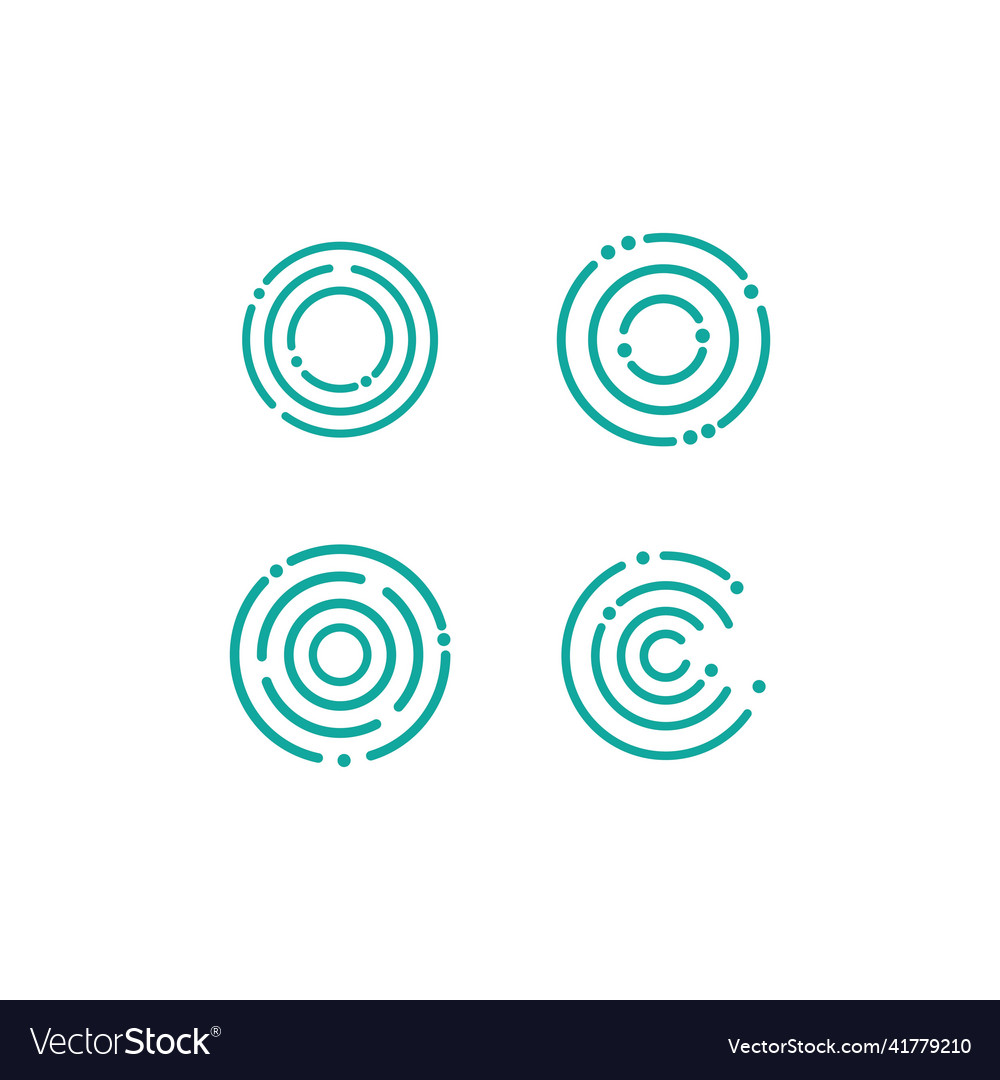 Circle technology logo template Royalty Free Vector Image