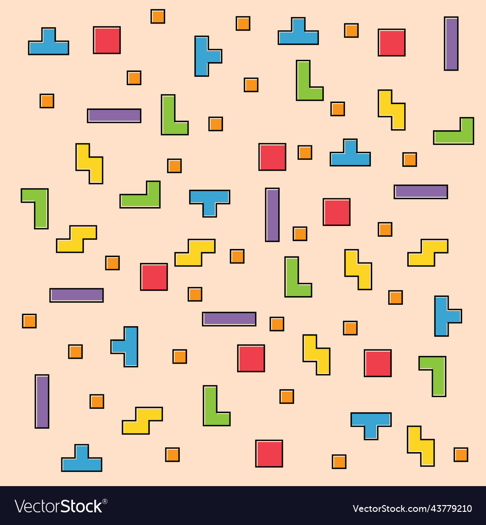 Color pixel design pattern puzzle style Vector Image Color pixel design pattern puzzle style