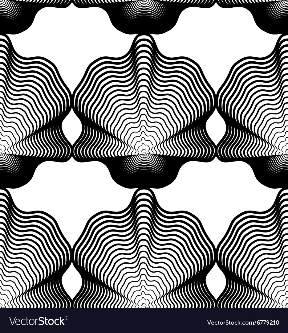 Continuous pattern with black graphic lines