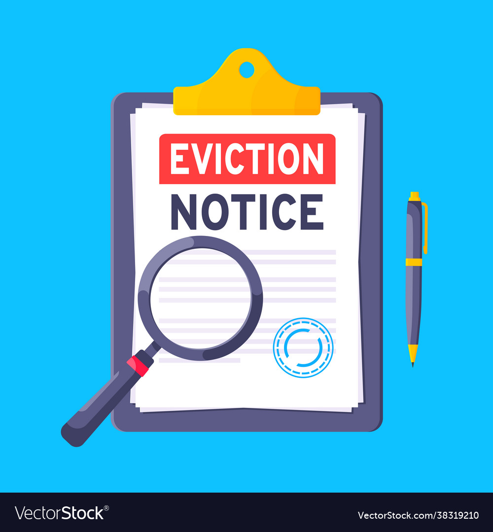 Eviction notice legal document on clipboard