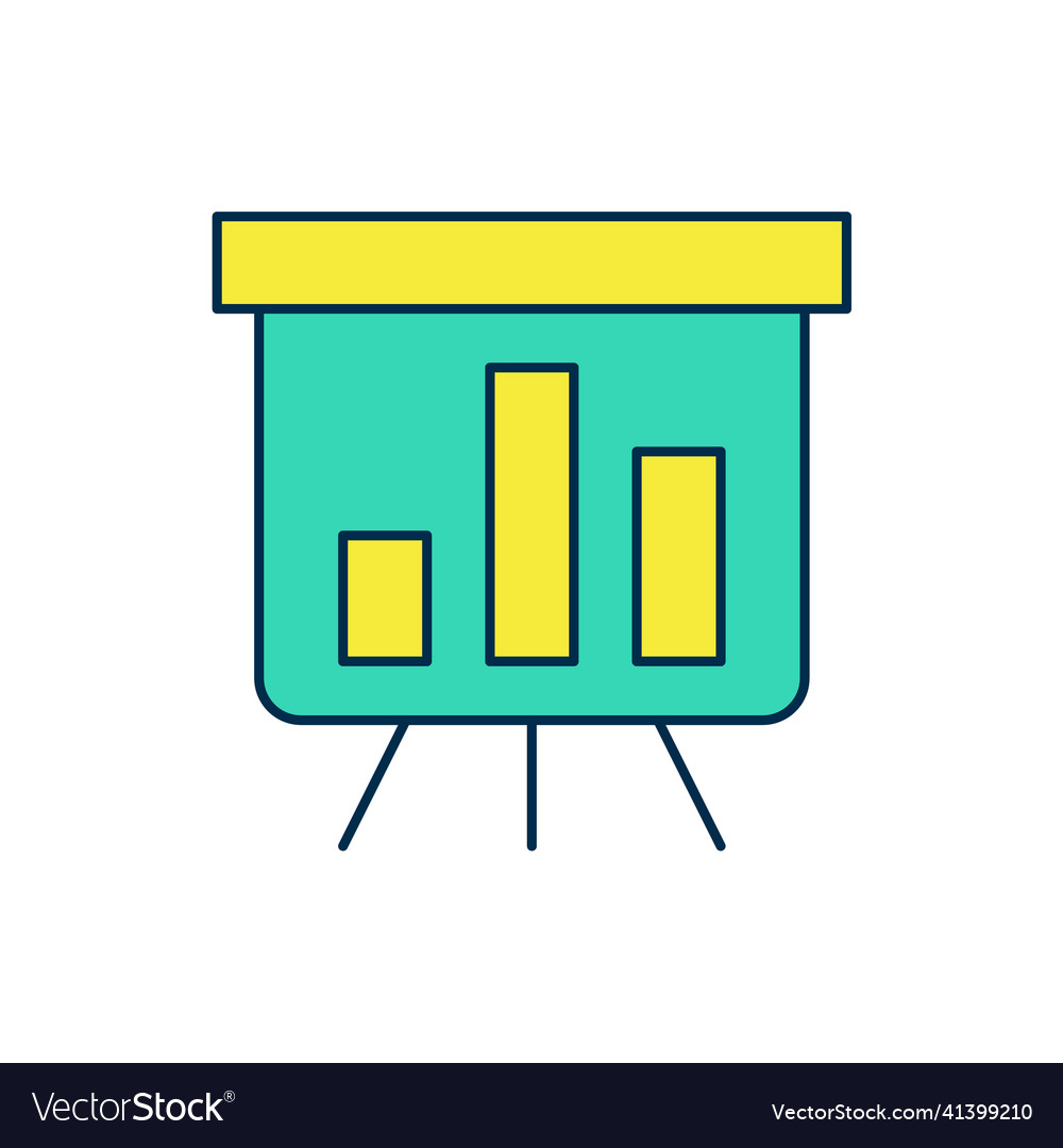 Filled outline board with graph chart icon vector image Filled outline board with graph chart icon