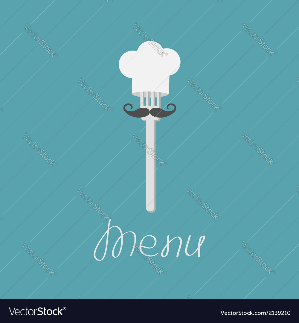 Fork with Mustache and Chef Hat