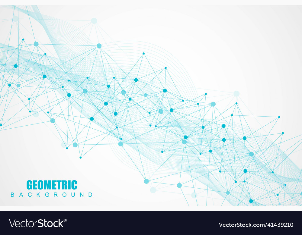 Geometric abstract background with connected line vector image Geometric abstract background with connected line