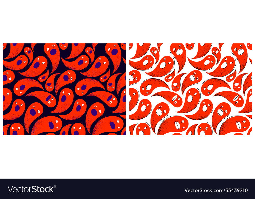 Ghosts seamless textile pattern set endless