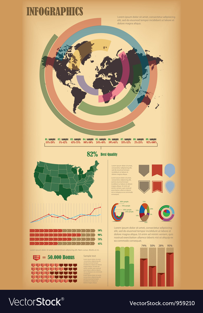 Infographic Elements With World Map