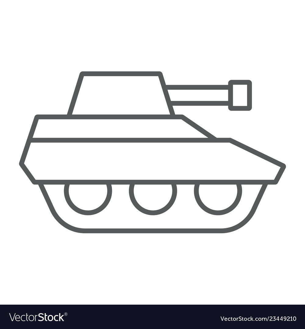 Militär Tank Dünne Linie Icon Krieg und Armee