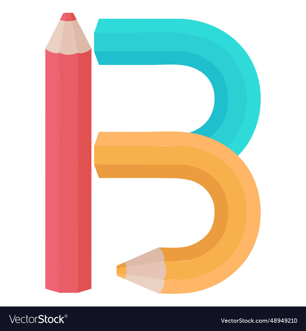 Pencils decor alphabet b