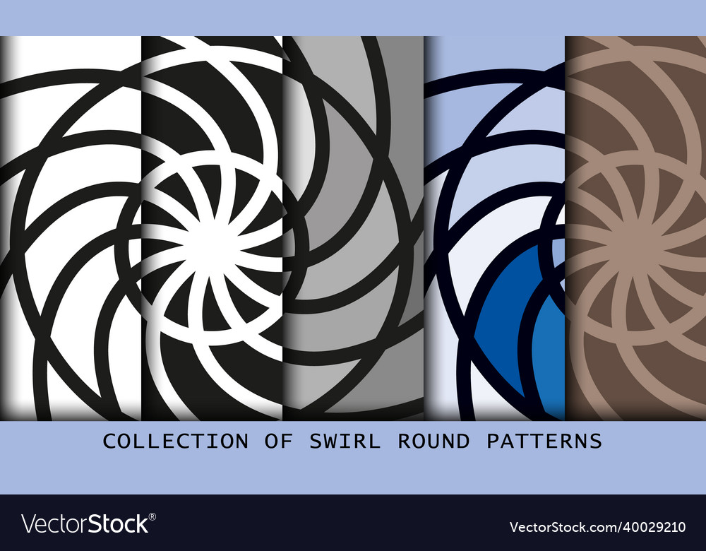 Round shapes swirl design template shell patterns vector image Round shapes swirl design template shell patterns