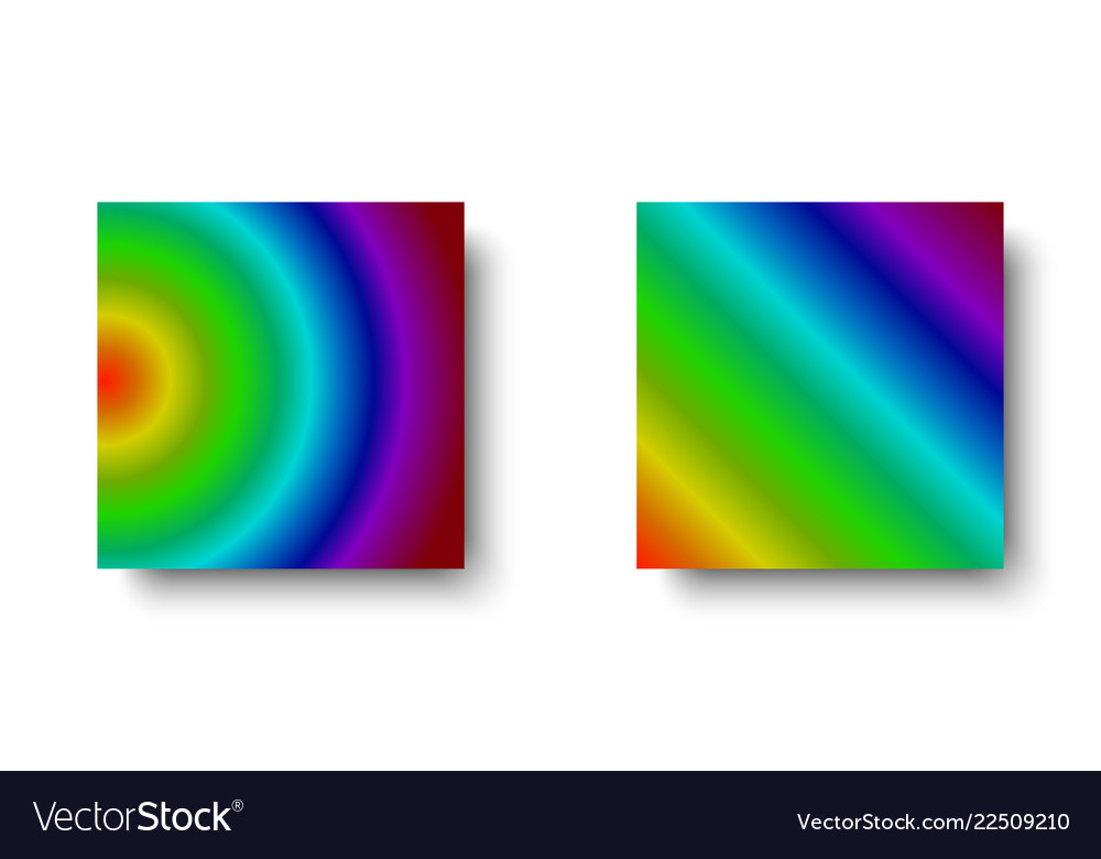Set of color templates radial and linear vector image Set of color templates radial and linear