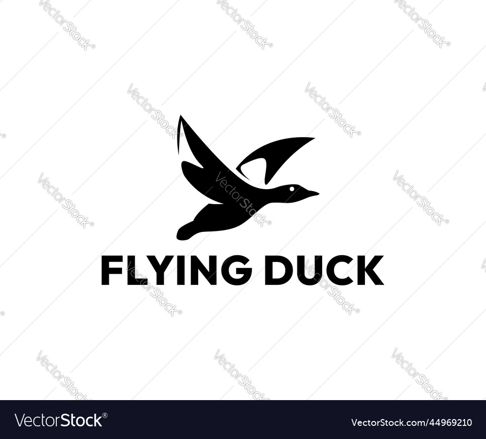 Einfache fliegende Ente Logo Design Template