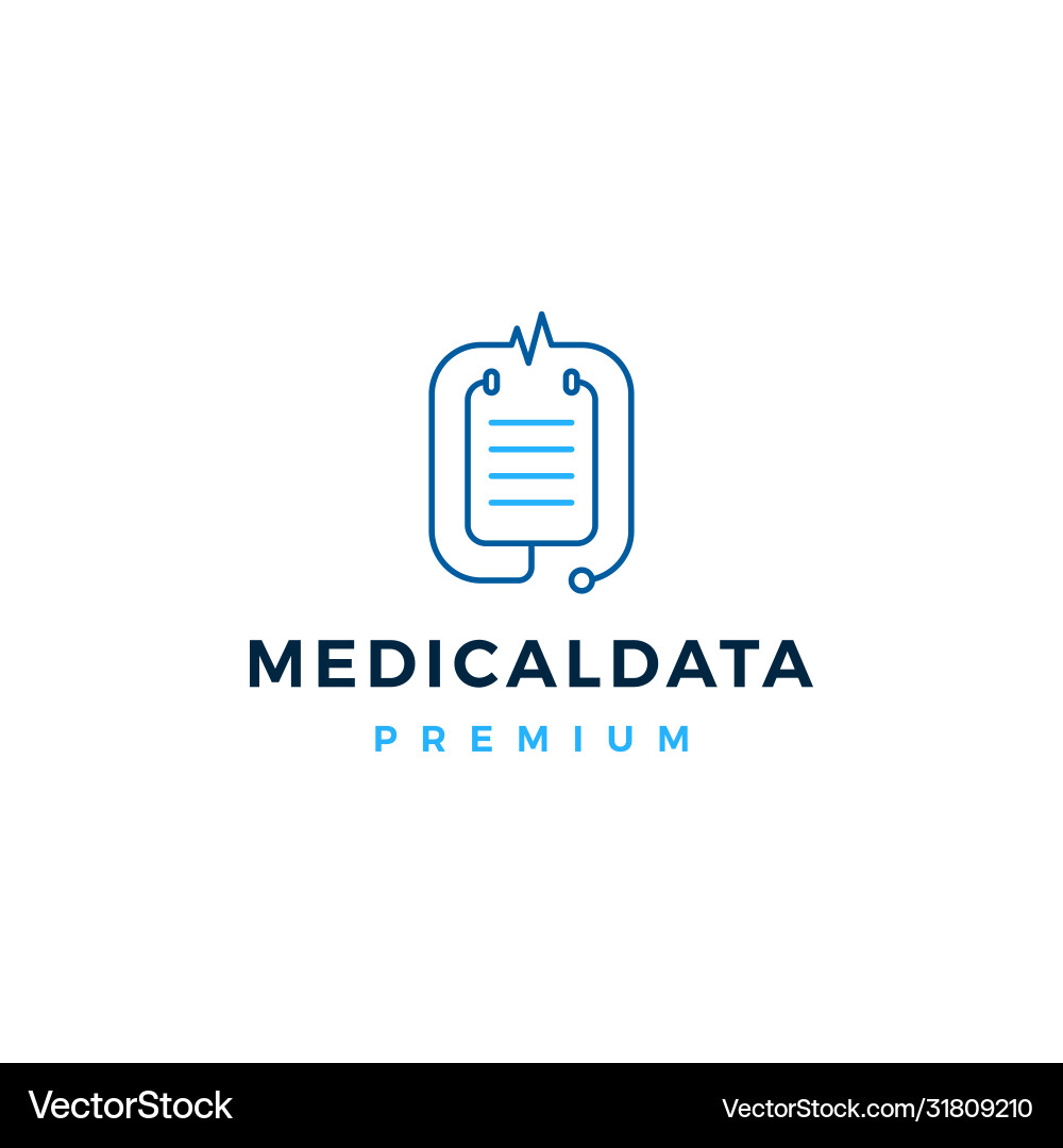 Stethoscope Medical Data Logo Icon Royalty Free Vector Image